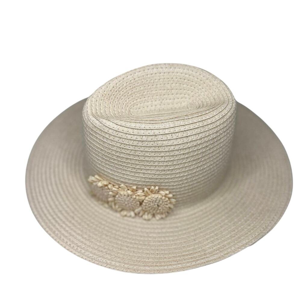 NWOT Janie and Jack Flower Straw Hat  Kids 6-8yo